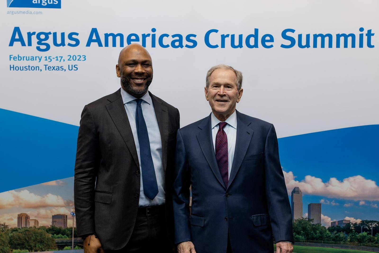 Former US President George W. Bush joined the opening session at the annual Argus Americas Crude Summit in Houston