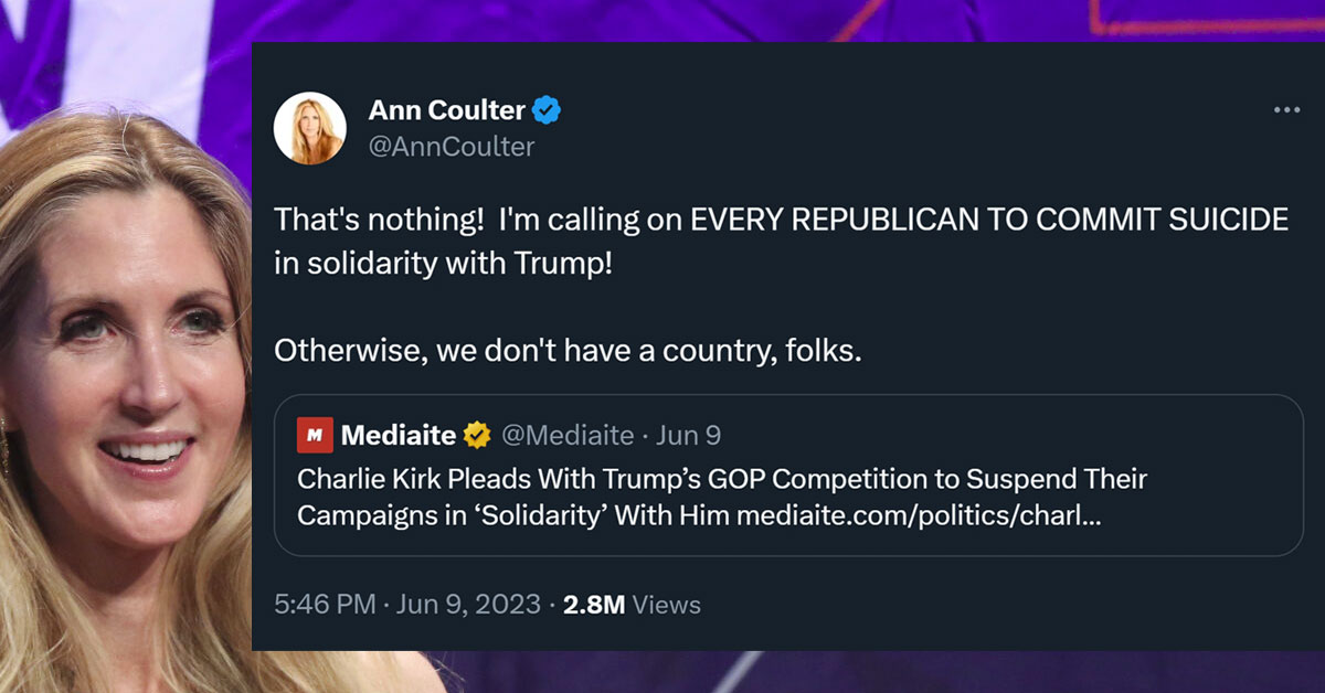 The extreme white nationalists sat silly isht all da time, so Ann Coulter pokes fun at one